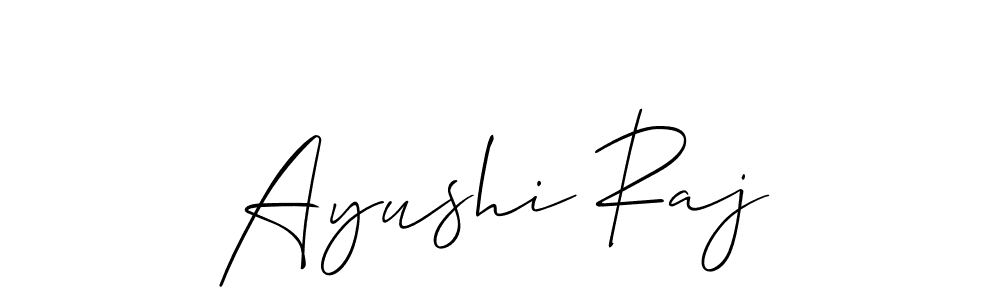 Create a beautiful signature design for name Ayushi Raj. With this signature (Allison_Script) fonts, you can make a handwritten signature for free. Ayushi Raj signature style 2 images and pictures png