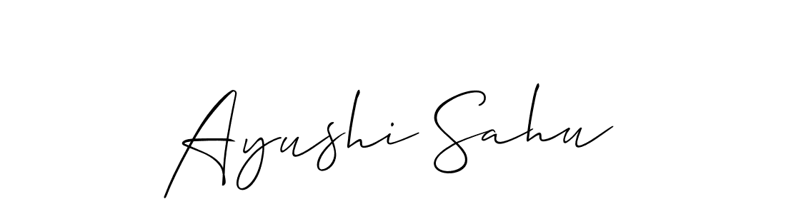 How to make Ayushi Sahu signature? Allison_Script is a professional autograph style. Create handwritten signature for Ayushi Sahu name. Ayushi Sahu signature style 2 images and pictures png