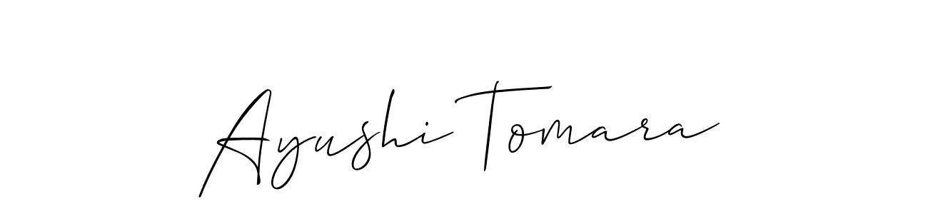 How to Draw Ayushi Tomara signature style? Allison_Script is a latest design signature styles for name Ayushi Tomara. Ayushi Tomara signature style 2 images and pictures png