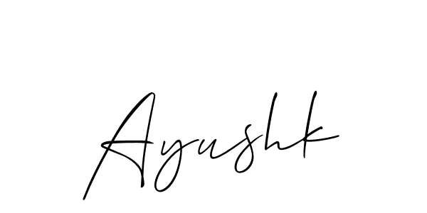 The best way (Allison_Script) to make a short signature is to pick only two or three words in your name. The name Ayushk include a total of six letters. For converting this name. Ayushk signature style 2 images and pictures png