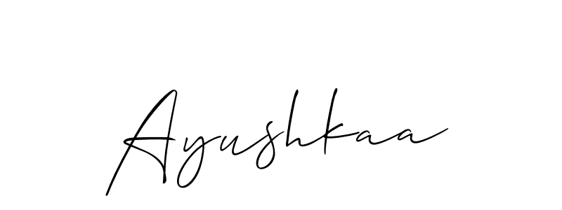 How to Draw Ayushkaa signature style? Allison_Script is a latest design signature styles for name Ayushkaa. Ayushkaa signature style 2 images and pictures png