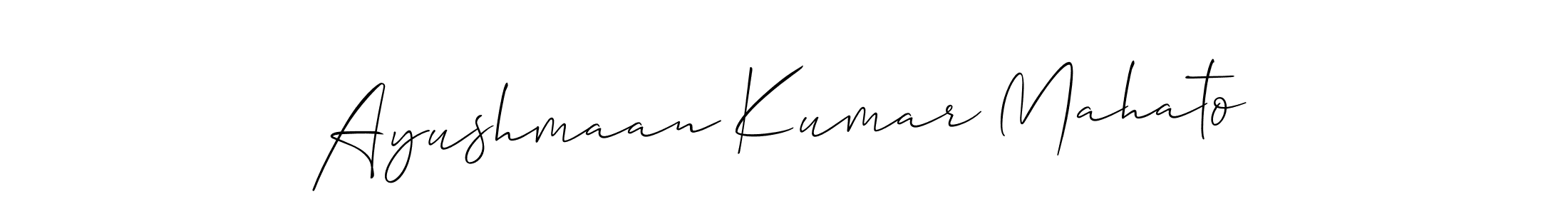 Use a signature maker to create a handwritten signature online. With this signature software, you can design (Allison_Script) your own signature for name Ayushmaan Kumar Mahato. Ayushmaan Kumar Mahato signature style 2 images and pictures png