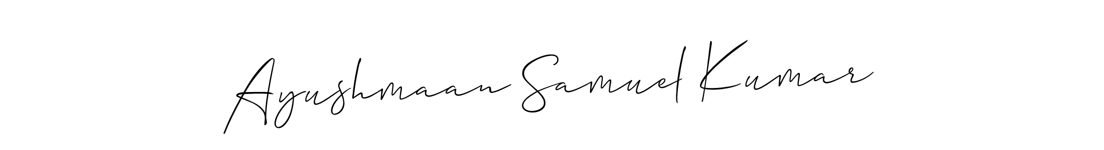 Also You can easily find your signature by using the search form. We will create Ayushmaan Samuel Kumar name handwritten signature images for you free of cost using Allison_Script sign style. Ayushmaan Samuel Kumar signature style 2 images and pictures png