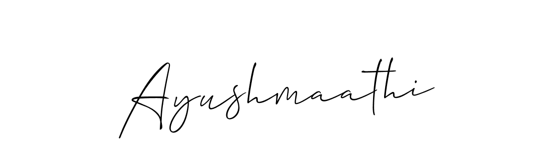 Create a beautiful signature design for name Ayushmaathi. With this signature (Allison_Script) fonts, you can make a handwritten signature for free. Ayushmaathi signature style 2 images and pictures png