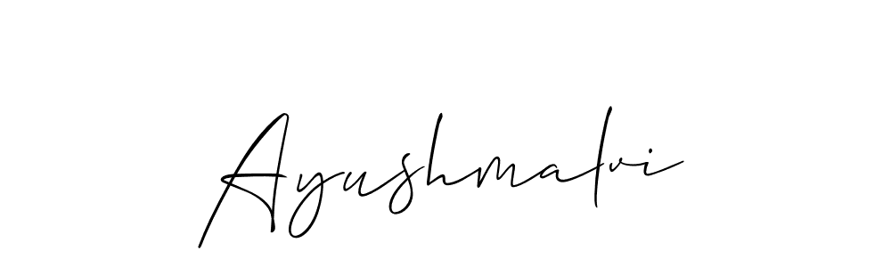 Create a beautiful signature design for name Ayushmalvi. With this signature (Allison_Script) fonts, you can make a handwritten signature for free. Ayushmalvi signature style 2 images and pictures png