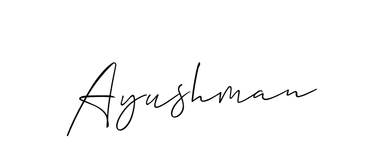 Also we have Ayushman name is the best signature style. Create professional handwritten signature collection using Allison_Script autograph style. Ayushman signature style 2 images and pictures png