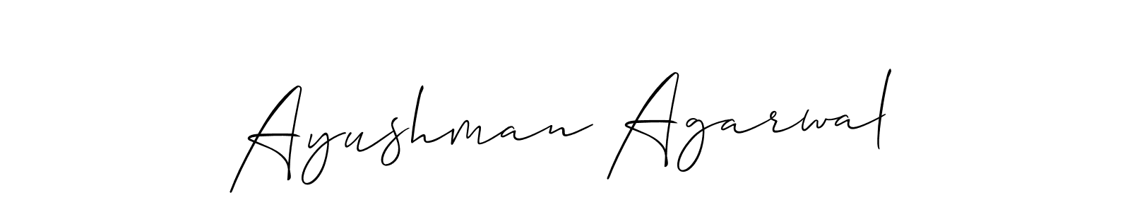 Also we have Ayushman Agarwal name is the best signature style. Create professional handwritten signature collection using Allison_Script autograph style. Ayushman Agarwal signature style 2 images and pictures png