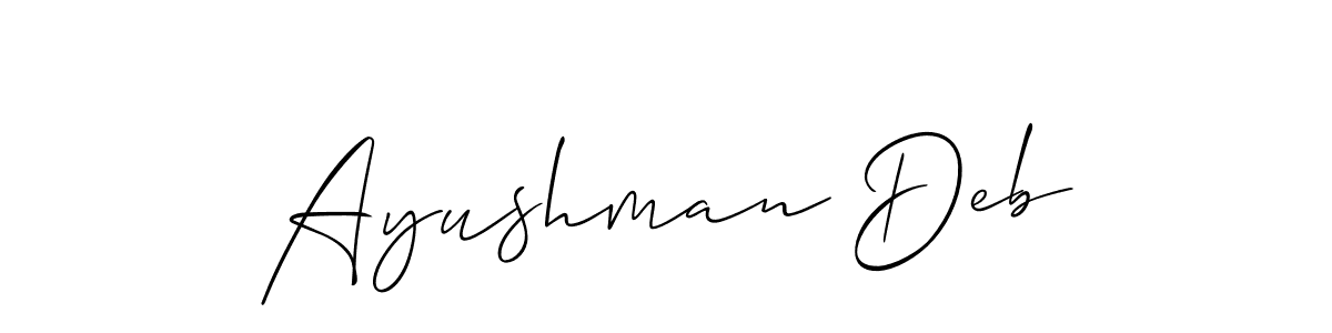 This is the best signature style for the Ayushman Deb name. Also you like these signature font (Allison_Script). Mix name signature. Ayushman Deb signature style 2 images and pictures png