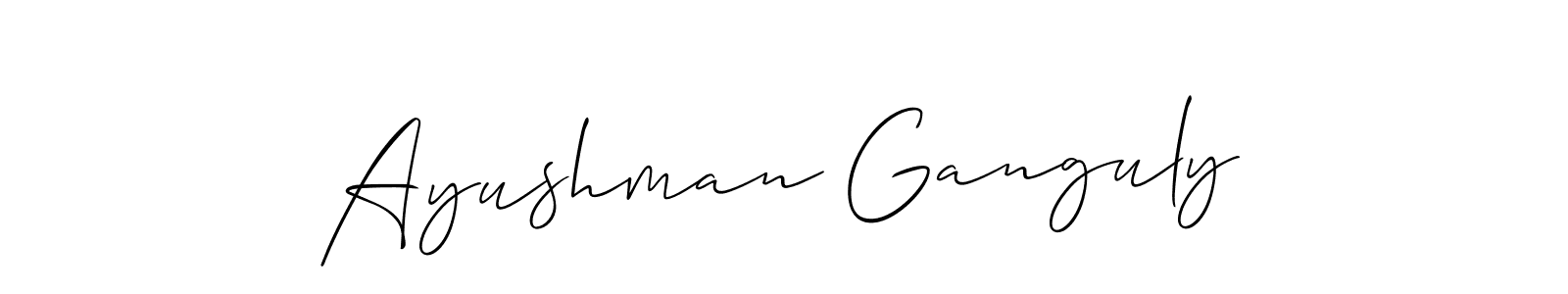 How to make Ayushman Ganguly signature? Allison_Script is a professional autograph style. Create handwritten signature for Ayushman Ganguly name. Ayushman Ganguly signature style 2 images and pictures png