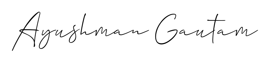 A stylish, flowing autograph style designed for name Ayushman Gautam using Allison_Script typography. Perfect for digital creative projects. Ayushman Gautam signature style 2 images and pictures png