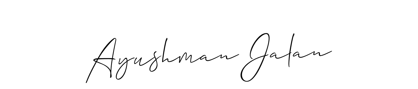 Also You can easily find your signature by using the search form. We will create Ayushman Jalan name handwritten signature images for you free of cost using Allison_Script sign style. Ayushman Jalan signature style 2 images and pictures png