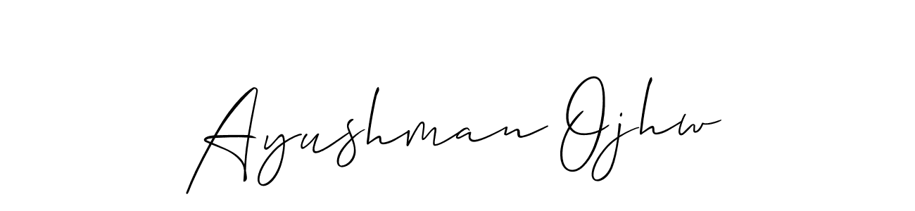 It looks lik you need a new signature style for name Ayushman Ojhw. Design unique handwritten (Allison_Script) signature with our free signature maker in just a few clicks. Ayushman Ojhw signature style 2 images and pictures png