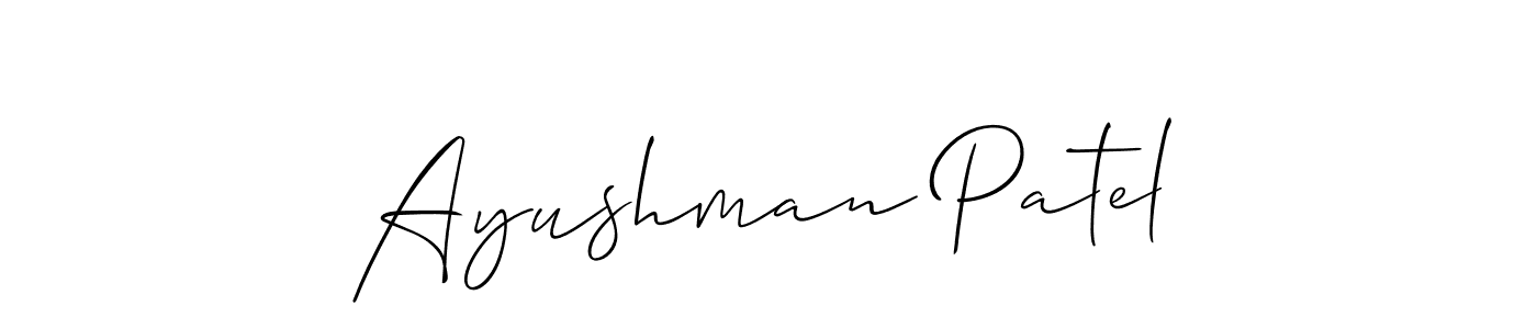 Similarly Allison_Script is the best handwritten signature design. Signature creator online .You can use it as an online autograph creator for name Ayushman Patel. Ayushman Patel signature style 2 images and pictures png