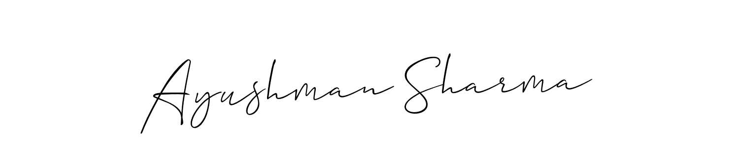 You should practise on your own different ways (Allison_Script) to write your name (Ayushman Sharma) in signature. don't let someone else do it for you. Ayushman Sharma signature style 2 images and pictures png