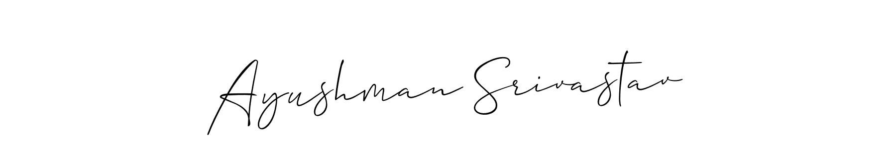 Also we have Ayushman Srivastav name is the best signature style. Create professional handwritten signature collection using Allison_Script autograph style. Ayushman Srivastav signature style 2 images and pictures png