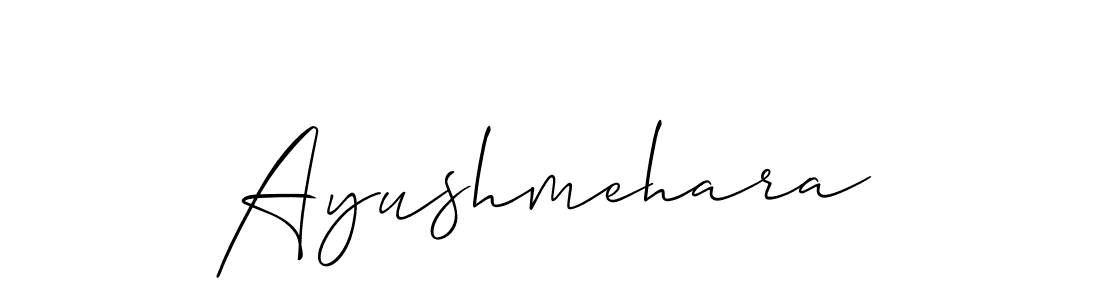 Also we have Ayushmehara name is the best signature style. Create professional handwritten signature collection using Allison_Script autograph style. Ayushmehara signature style 2 images and pictures png