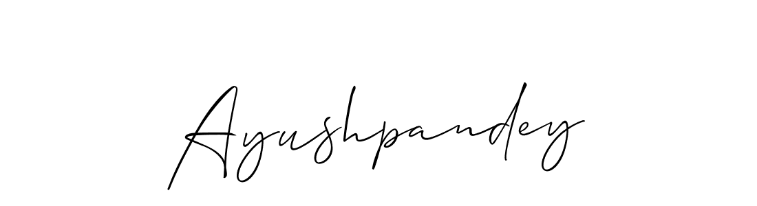 Use a signature maker to create a handwritten signature online. With this signature software, you can design (Allison_Script) your own signature for name Ayushpandey. Ayushpandey signature style 2 images and pictures png