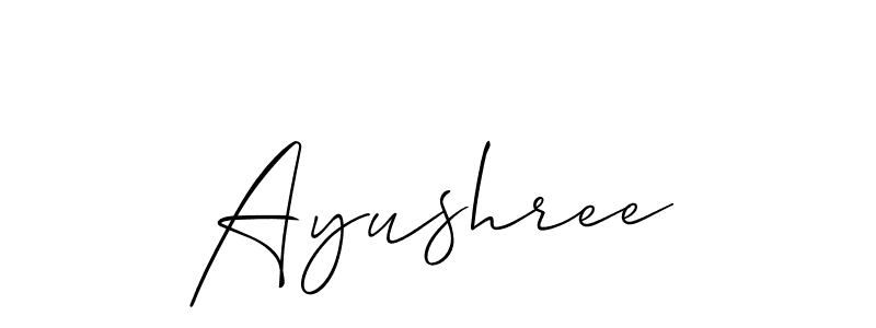 Also we have Ayushree name is the best signature style. Create professional handwritten signature collection using Allison_Script autograph style. Ayushree signature style 2 images and pictures png