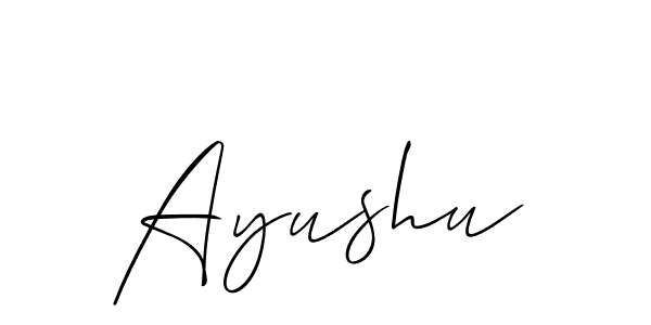 Use a signature maker to create a handwritten signature online. With this signature software, you can design (Allison_Script) your own signature for name Ayushu. Ayushu signature style 2 images and pictures png