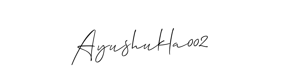 Create a beautiful signature design for name Ayushukla002. With this signature (Allison_Script) fonts, you can make a handwritten signature for free. Ayushukla002 signature style 2 images and pictures png