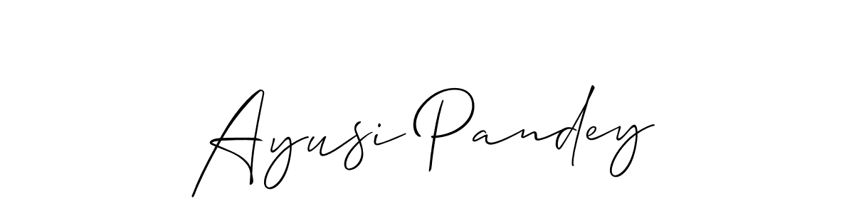 Create a beautiful signature design for name Ayusi Pandey. With this signature (Allison_Script) fonts, you can make a handwritten signature for free. Ayusi Pandey signature style 2 images and pictures png