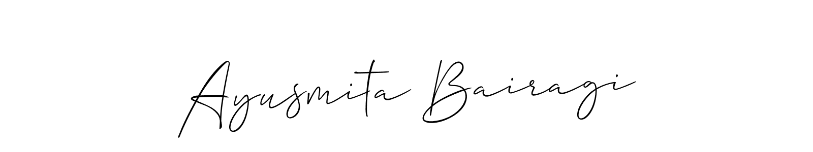 Also we have Ayusmita Bairagi name is the best signature style. Create professional handwritten signature collection using Allison_Script autograph style. Ayusmita Bairagi signature style 2 images and pictures png