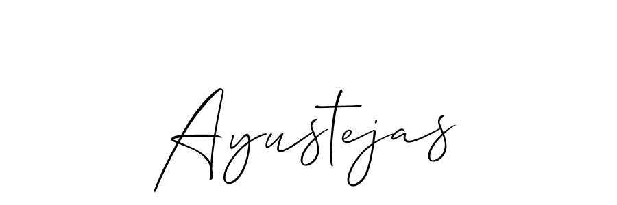 You should practise on your own different ways (Allison_Script) to write your name (Ayustejas) in signature. don't let someone else do it for you. Ayustejas signature style 2 images and pictures png