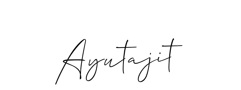 Design your own signature with our free online signature maker. With this signature software, you can create a handwritten (Allison_Script) signature for name Ayutajit. Ayutajit signature style 2 images and pictures png