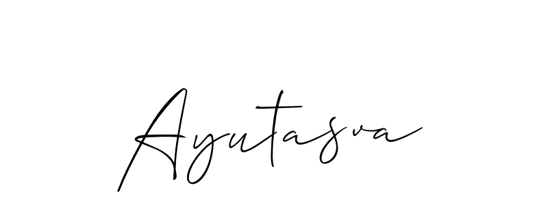 Make a short Ayutasva signature style. Manage your documents anywhere anytime using Allison_Script. Create and add eSignatures, submit forms, share and send files easily. Ayutasva signature style 2 images and pictures png