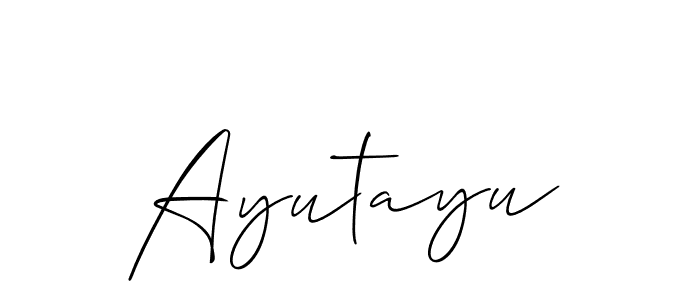 How to make Ayutayu signature? Allison_Script is a professional autograph style. Create handwritten signature for Ayutayu name. Ayutayu signature style 2 images and pictures png