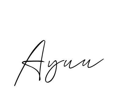 Also You can easily find your signature by using the search form. We will create Ayuu name handwritten signature images for you free of cost using Allison_Script sign style. Ayuu signature style 2 images and pictures png