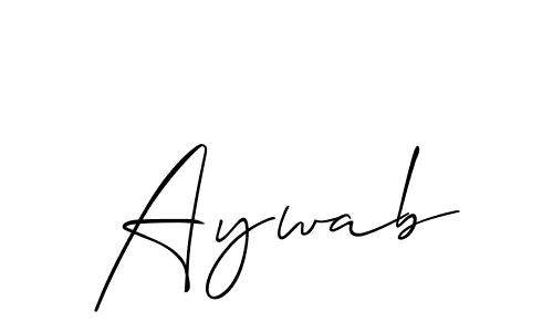 if you are searching for the best signature style for your name Aywab. so please give up your signature search. here we have designed multiple signature styles  using Allison_Script. Aywab signature style 2 images and pictures png
