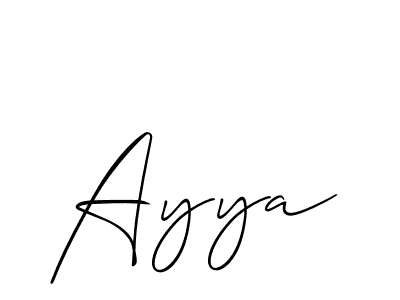 if you are searching for the best signature style for your name Ayya. so please give up your signature search. here we have designed multiple signature styles  using Allison_Script. Ayya signature style 2 images and pictures png