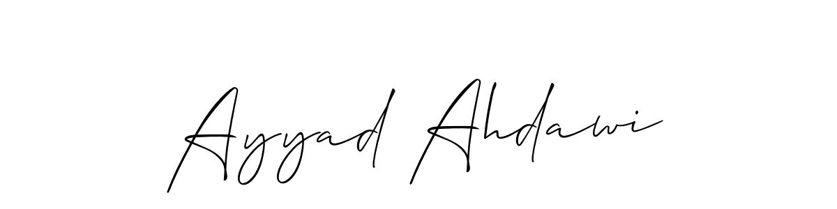 Create a beautiful signature design for name Ayyad Ahdawi. With this signature (Allison_Script) fonts, you can make a handwritten signature for free. Ayyad Ahdawi signature style 2 images and pictures png