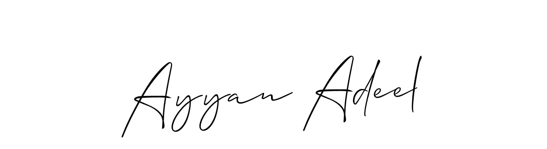 You should practise on your own different ways (Allison_Script) to write your name (Ayyan Adeel) in signature. don't let someone else do it for you. Ayyan Adeel signature style 2 images and pictures png