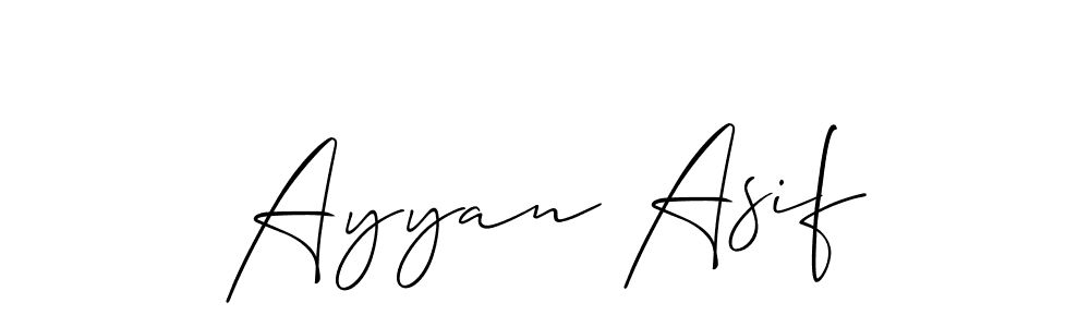 This is the best signature style for the Ayyan Asif name. Also you like these signature font (Allison_Script). Mix name signature. Ayyan Asif signature style 2 images and pictures png