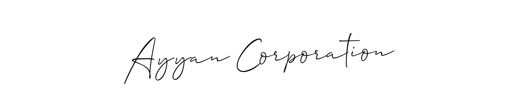 Make a beautiful signature design for name Ayyan Corporation. With this signature (Allison_Script) style, you can create a handwritten signature for free. Ayyan Corporation signature style 2 images and pictures png