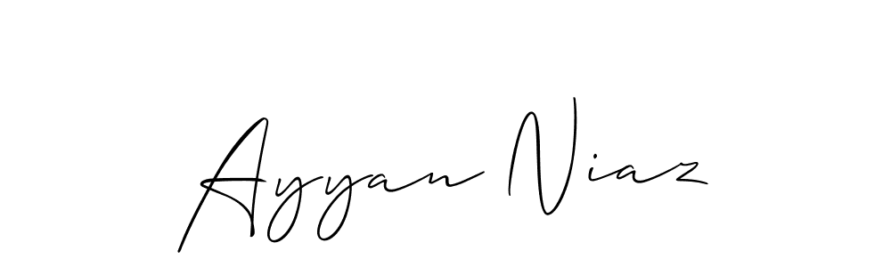 Also we have Ayyan Niaz name is the best signature style. Create professional handwritten signature collection using Allison_Script autograph style. Ayyan Niaz signature style 2 images and pictures png