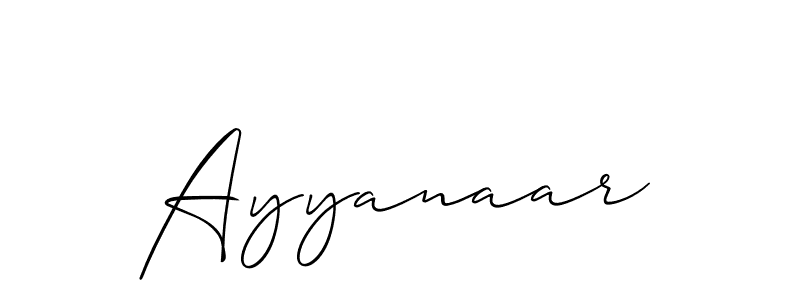 Also You can easily find your signature by using the search form. We will create Ayyanaar name handwritten signature images for you free of cost using Allison_Script sign style. Ayyanaar signature style 2 images and pictures png