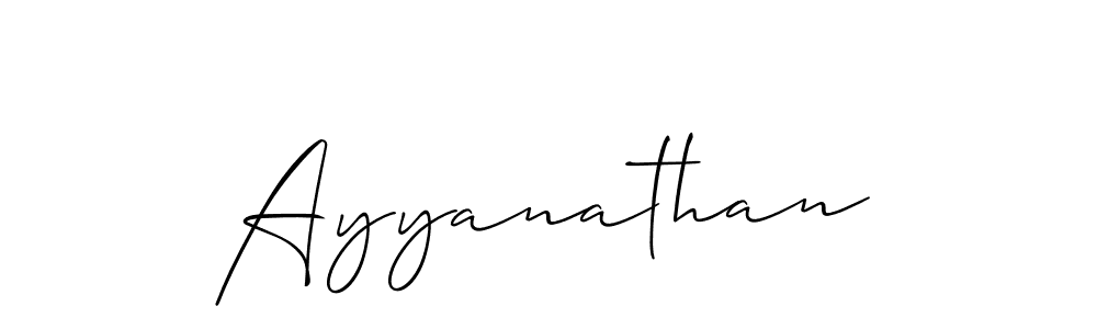 Create a beautiful signature design for name Ayyanathan. With this signature (Allison_Script) fonts, you can make a handwritten signature for free. Ayyanathan signature style 2 images and pictures png