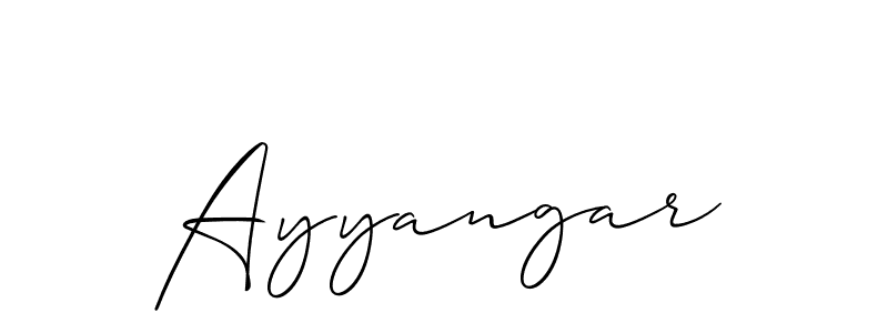 Use a signature maker to create a handwritten signature online. With this signature software, you can design (Allison_Script) your own signature for name Ayyangar. Ayyangar signature style 2 images and pictures png