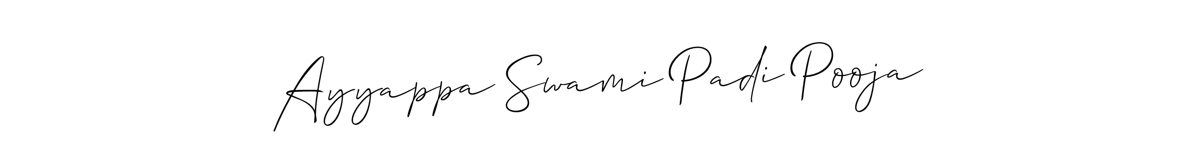 Allison_Script is a professional signature style that is perfect for those who want to add a touch of class to their signature. It is also a great choice for those who want to make their signature more unique. Get Ayyappa Swami Padi Pooja name to fancy signature for free. Ayyappa Swami Padi Pooja signature style 2 images and pictures png