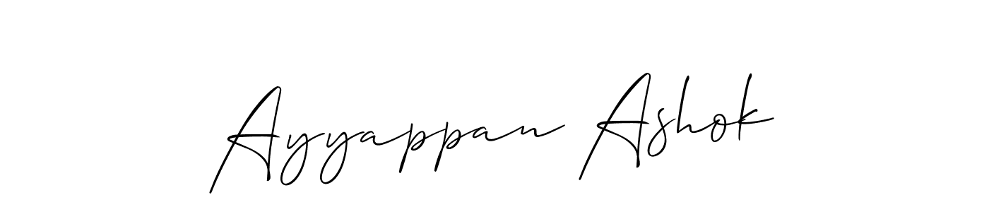 Use a signature maker to create a handwritten signature online. With this signature software, you can design (Allison_Script) your own signature for name Ayyappan Ashok. Ayyappan Ashok signature style 2 images and pictures png