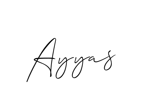 Make a beautiful signature design for name Ayyas. With this signature (Allison_Script) style, you can create a handwritten signature for free. Ayyas signature style 2 images and pictures png