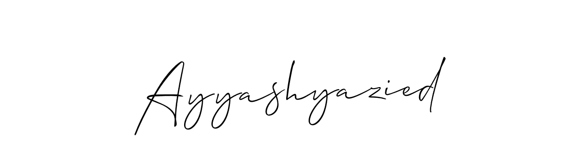 How to make Ayyashyazied name signature. Use Allison_Script style for creating short signs online. This is the latest handwritten sign. Ayyashyazied signature style 2 images and pictures png