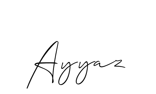 Create a beautiful signature design for name Ayyaz. With this signature (Allison_Script) fonts, you can make a handwritten signature for free. Ayyaz signature style 2 images and pictures png