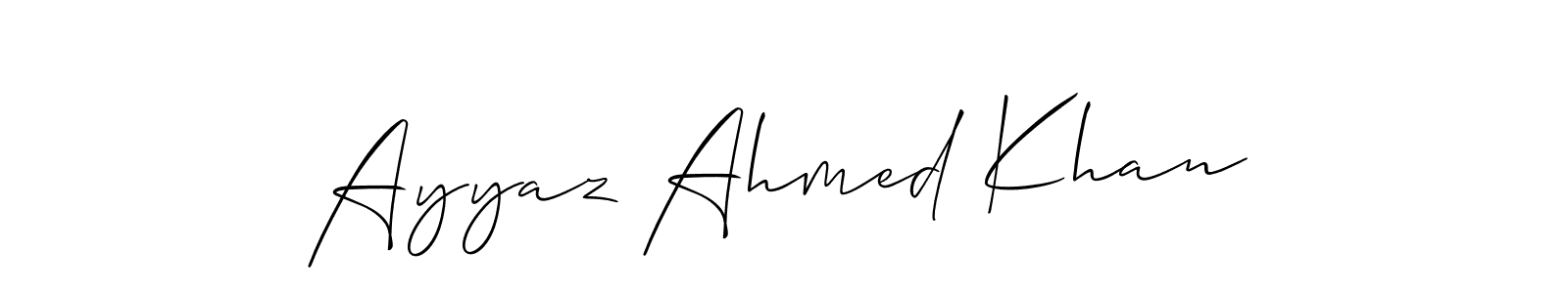 Ayyaz Ahmed Khan stylish signature style. Best Handwritten Sign (Allison_Script) for my name. Handwritten Signature Collection Ideas for my name Ayyaz Ahmed Khan. Ayyaz Ahmed Khan signature style 2 images and pictures png