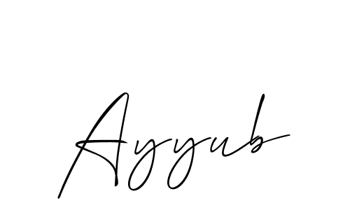 Also we have Ayyub name is the best signature style. Create professional handwritten signature collection using Allison_Script autograph style. Ayyub signature style 2 images and pictures png