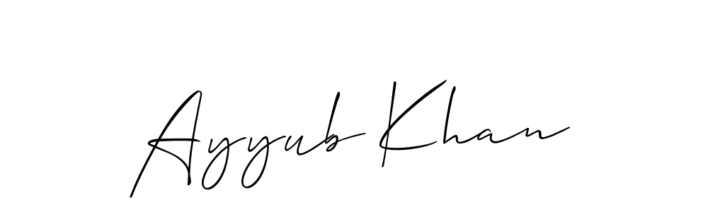 How to make Ayyub Khan signature? Allison_Script is a professional autograph style. Create handwritten signature for Ayyub Khan name. Ayyub Khan signature style 2 images and pictures png