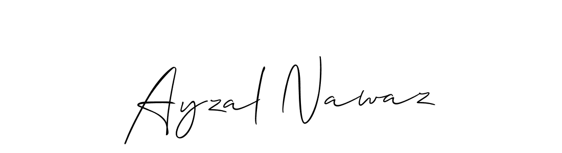 This is the best signature style for the Ayzal Nawaz name. Also you like these signature font (Allison_Script). Mix name signature. Ayzal Nawaz signature style 2 images and pictures png